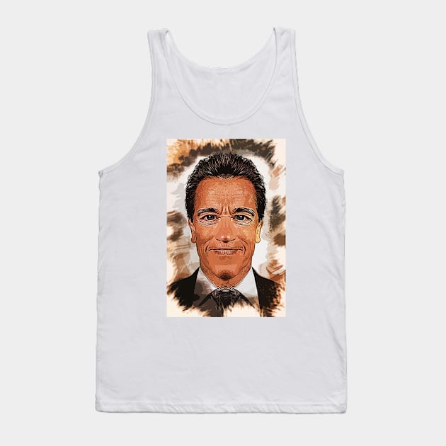 Arnold Schwarzenegger - Caricature Tank Top by Naumovski